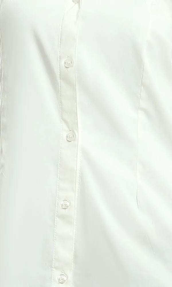 48378 Buttoned Solid Shirt - Off White