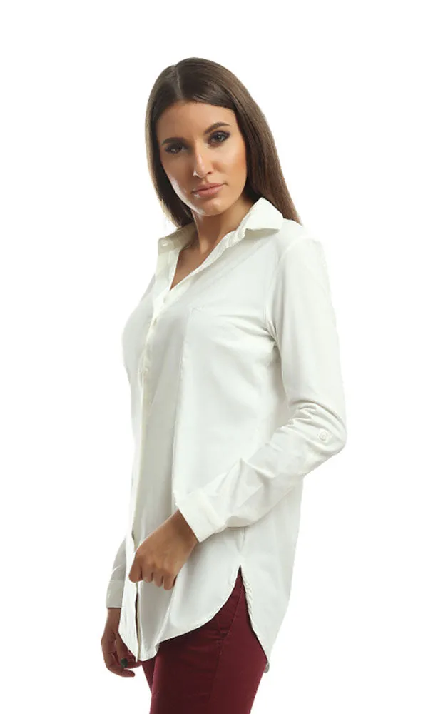 48378 Buttoned Solid Shirt - Off White