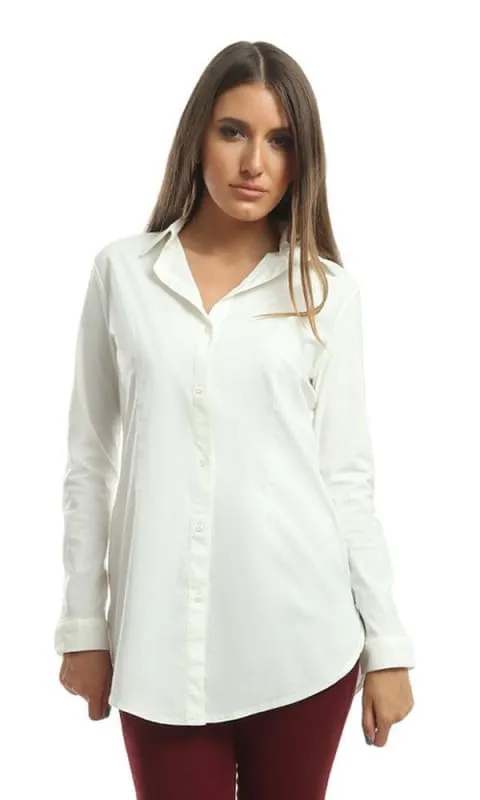 48378 Buttoned Solid Shirt - Off White