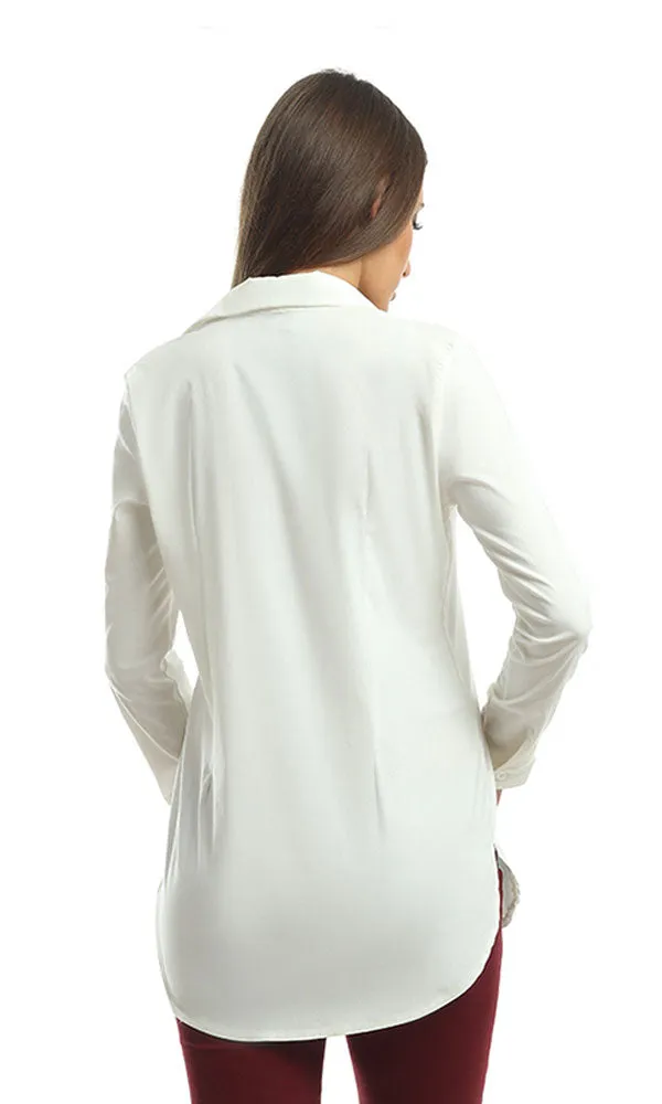 48378 Buttoned Solid Shirt - Off White