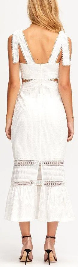 'A Foreign Affair' Midi Dress, White