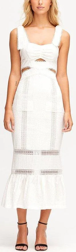 'A Foreign Affair' Midi Dress, White