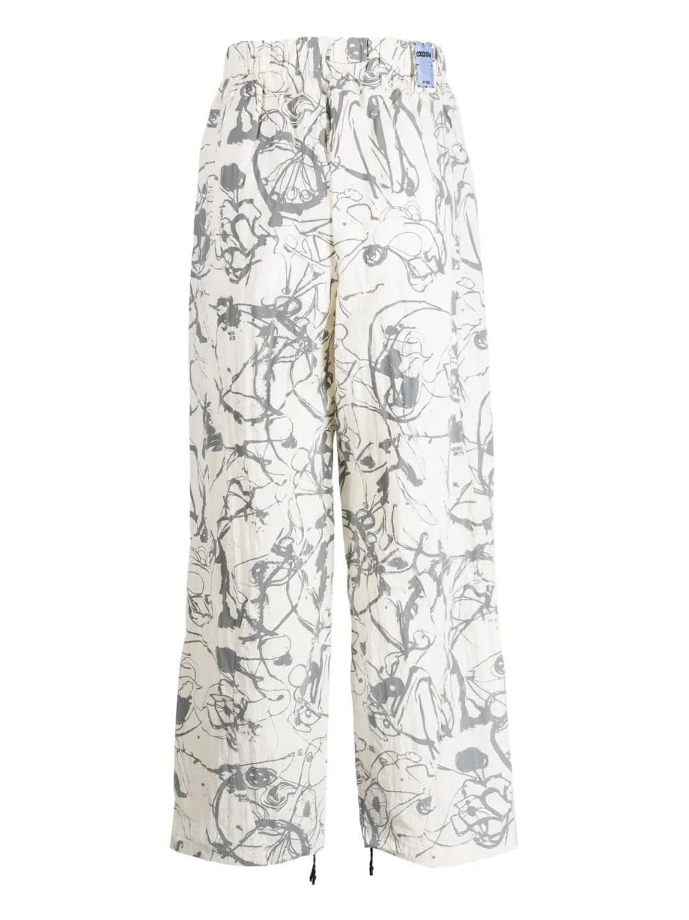 Abstract-Print Straight-Leg Trousers