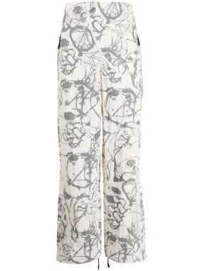 Abstract-Print Straight-Leg Trousers