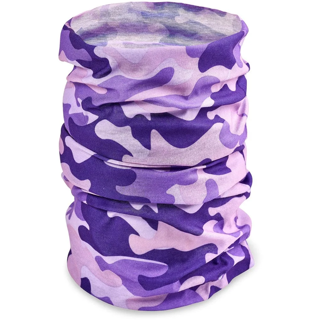 Adults Camo Flexi Tubular Bandana - Purple