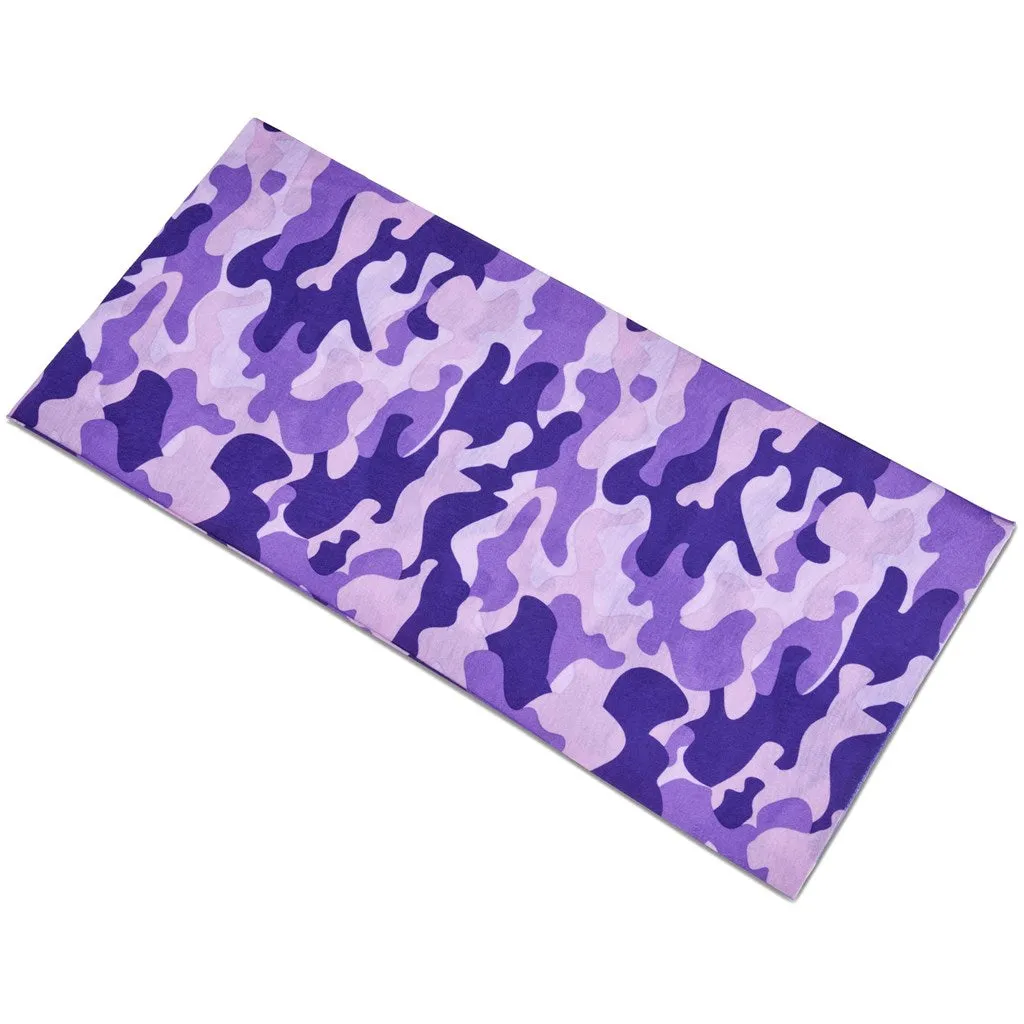 Adults Camo Flexi Tubular Bandana - Purple