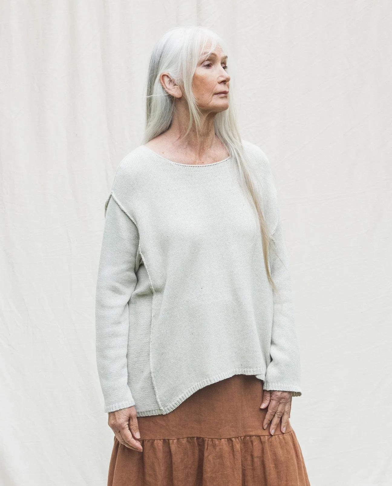 Alessandra Recycled Cotton Jumper In Ivory