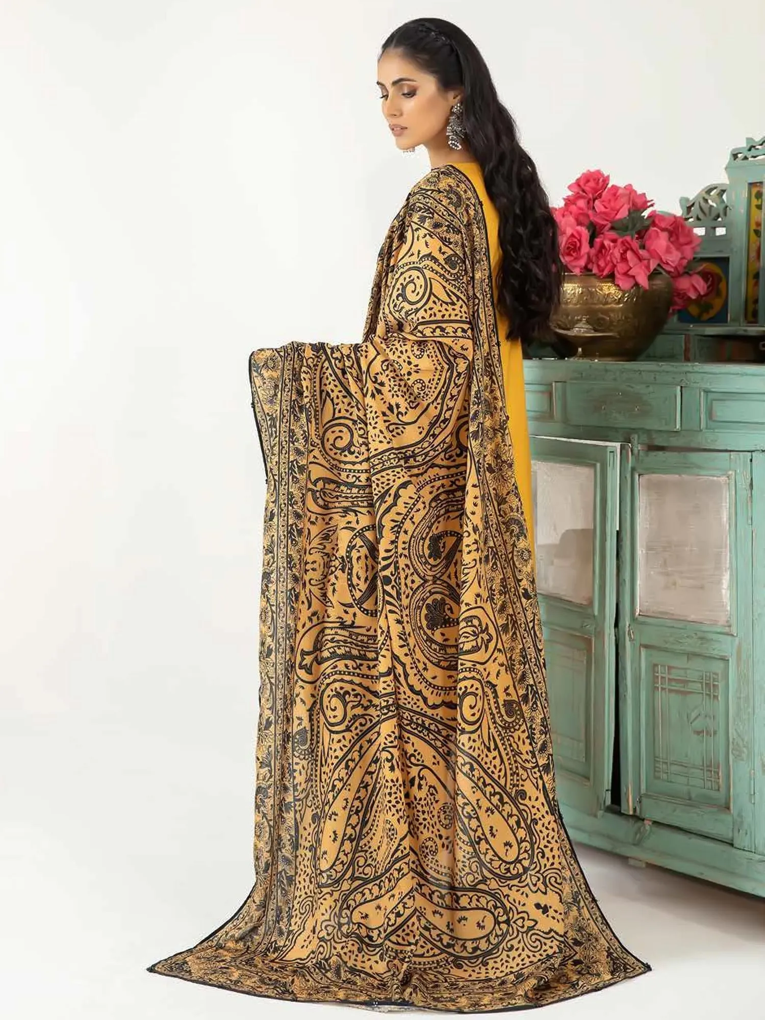 Ally's "Mummy & Me" Mustard Dhanak Suit (DNK-27)