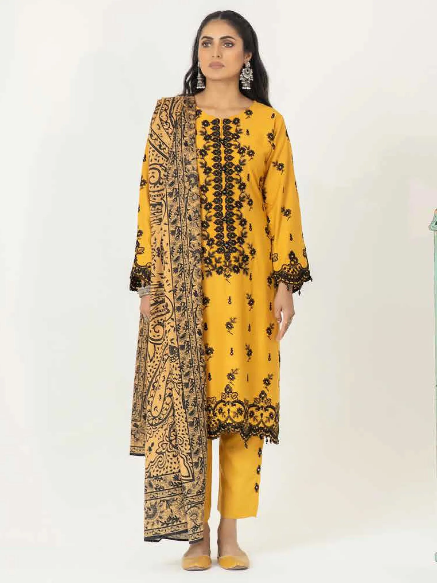 Ally's "Mummy & Me" Mustard Dhanak Suit (DNK-27)