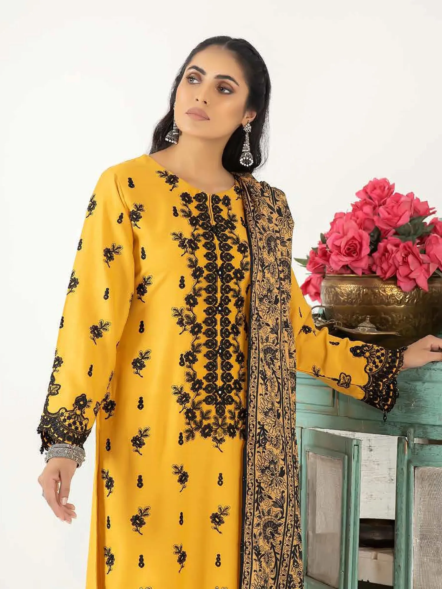 Ally's "Mummy & Me" Mustard Dhanak Suit (DNK-27)