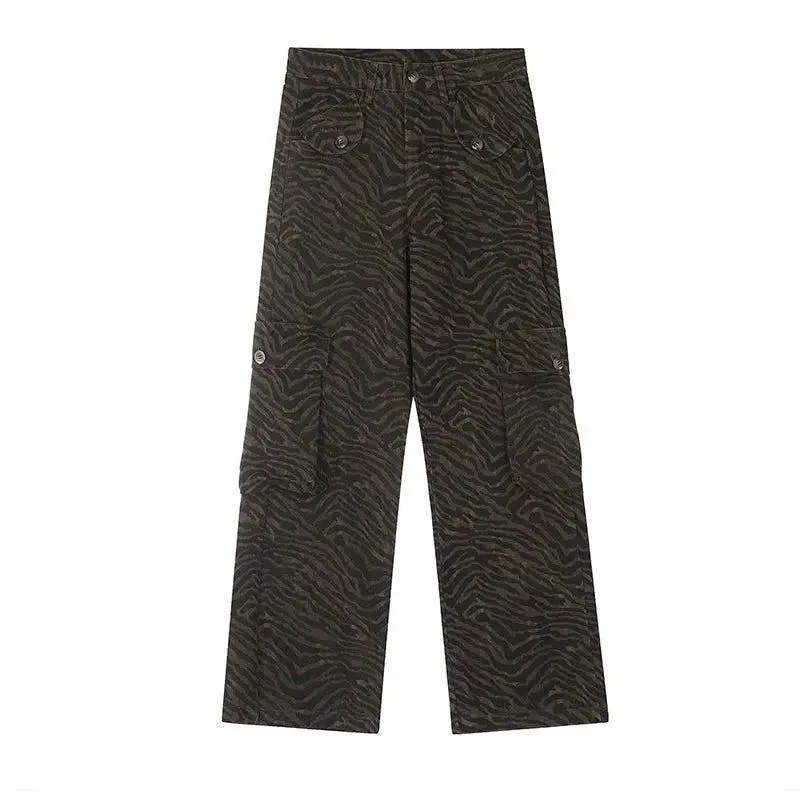 Animal Print Cargo Pants