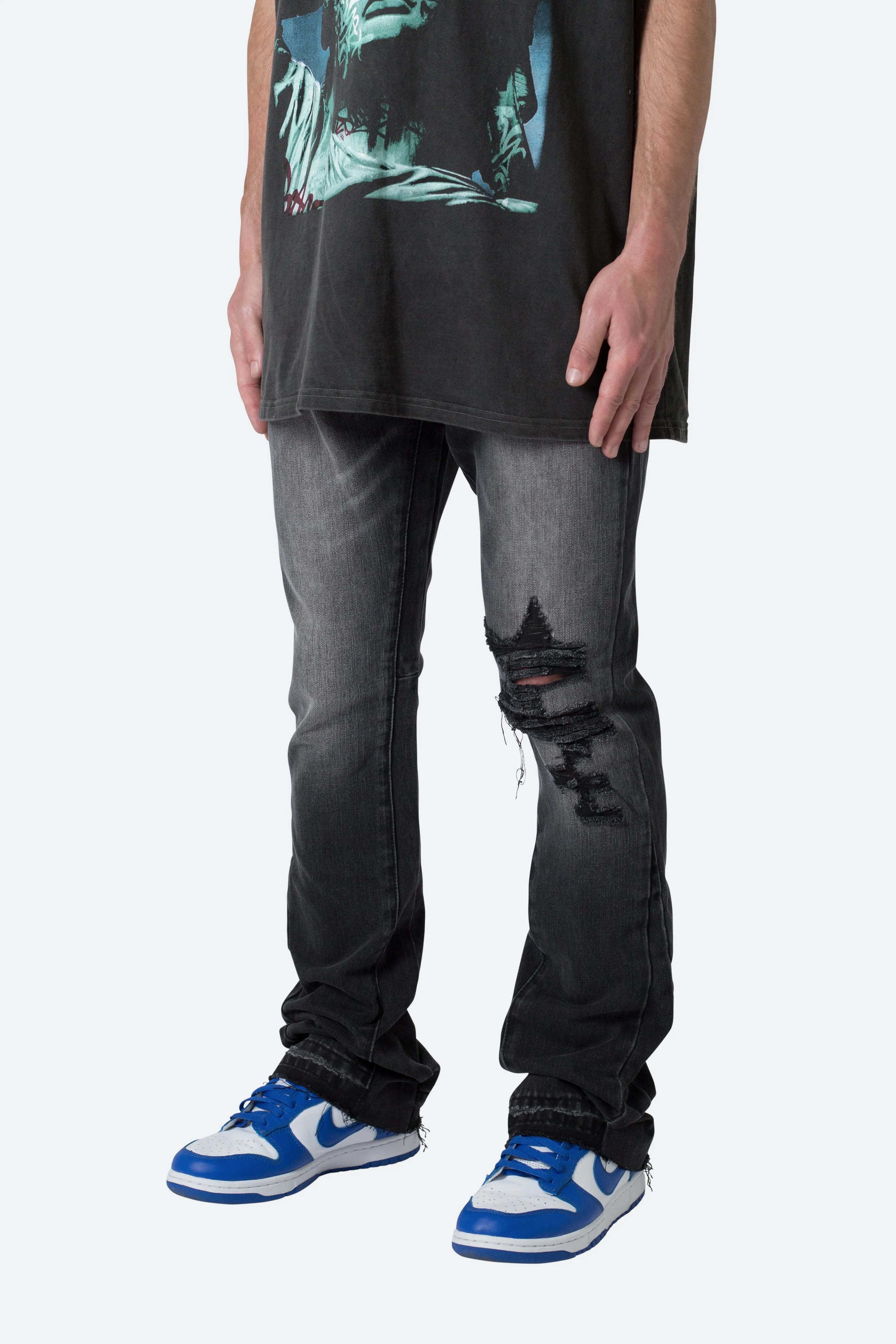 B455 Flare Denim - Washed Black