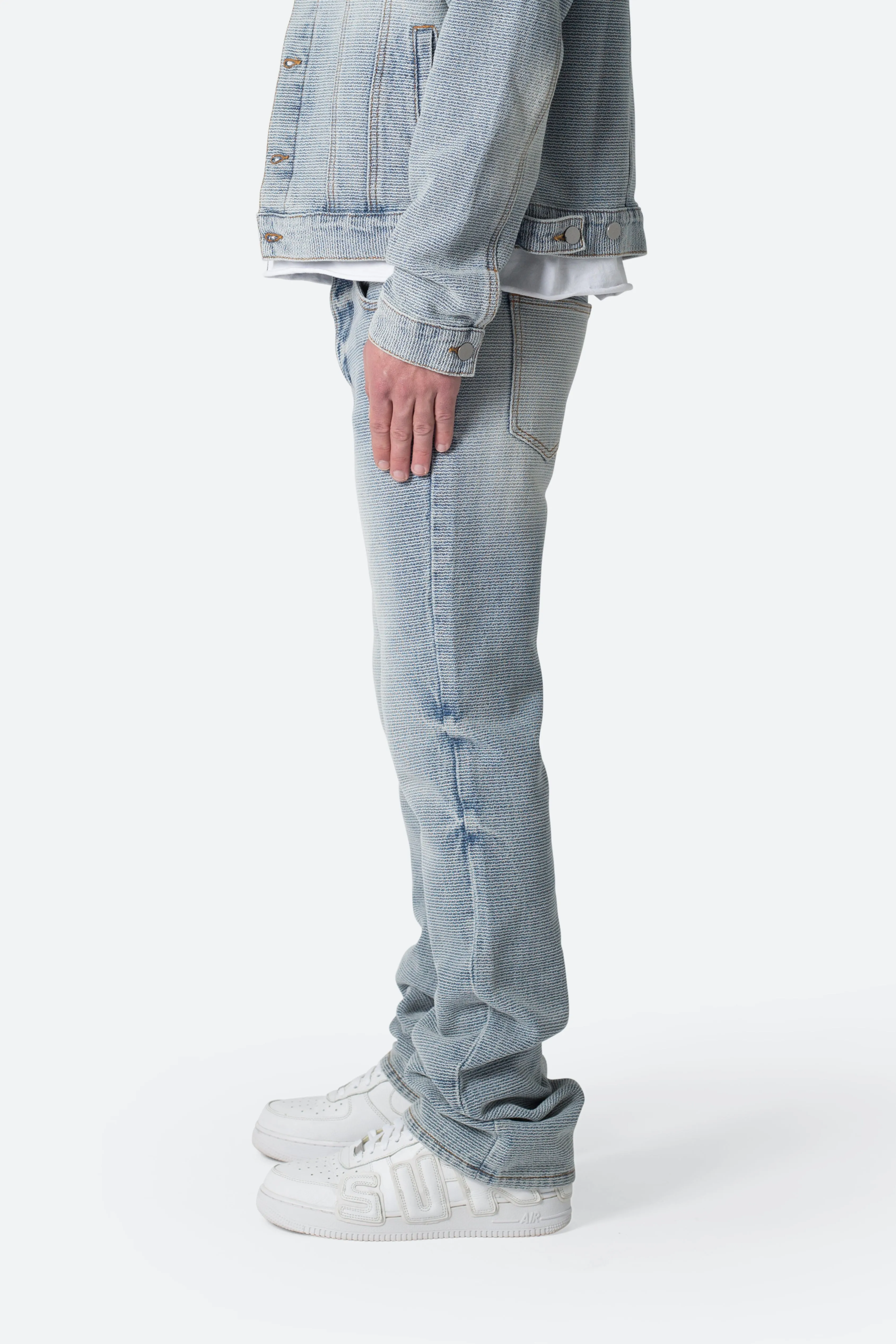 B575 Western Crosshatch Flare Denim - Blue