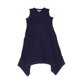 BACE COLLECTION NAVY PIQUE ASYMMETRICAL JUMPER [FINAL SALE]