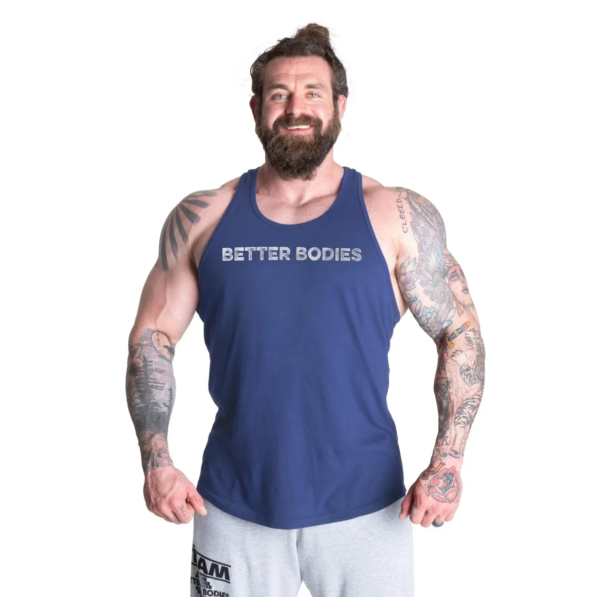 Better Bodies Logo Essential T-Back DL - Bright Blue