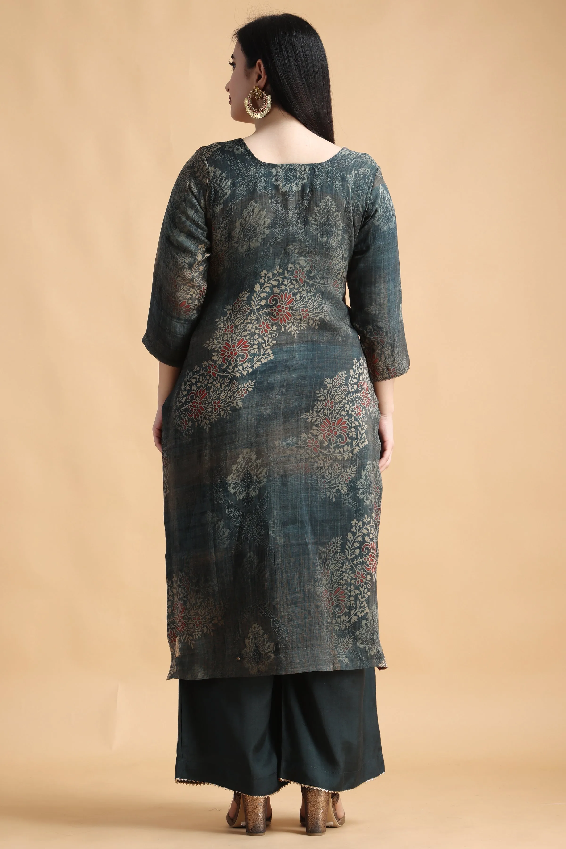 Black Shimmer Jacquard Silk Suit