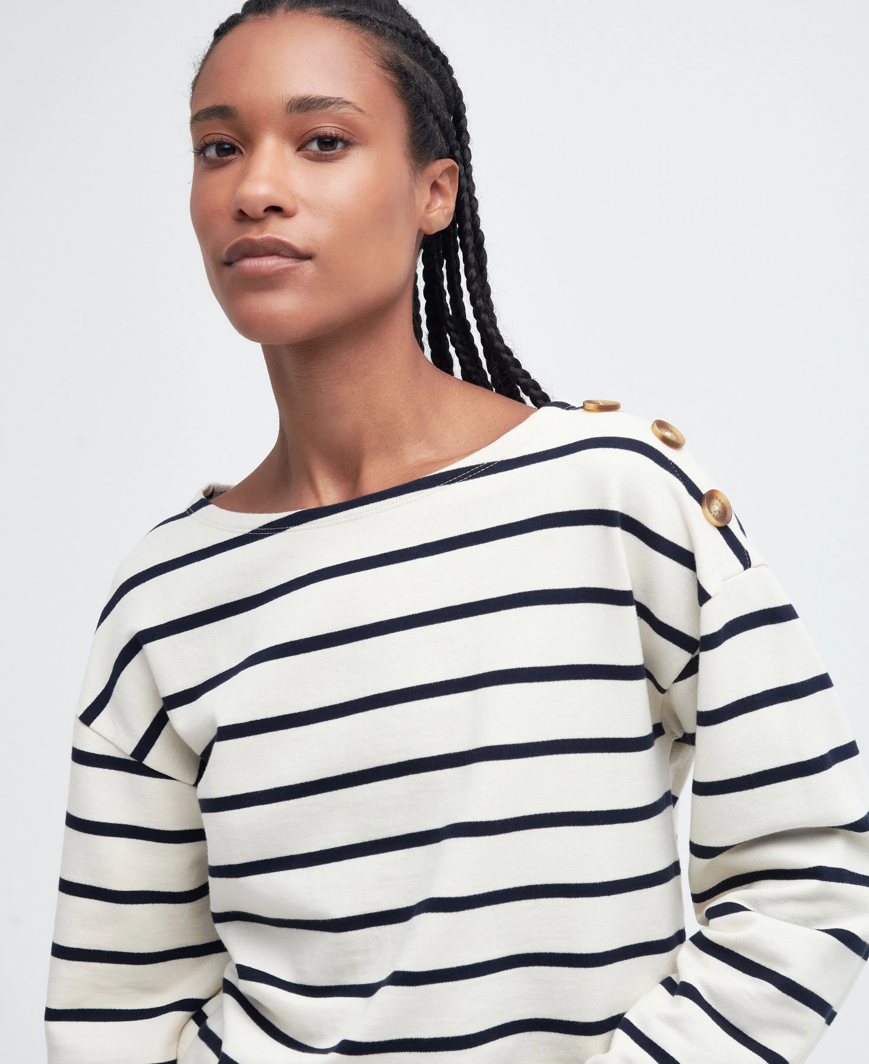 Caroline Sweatshirt - Antique White Stripe