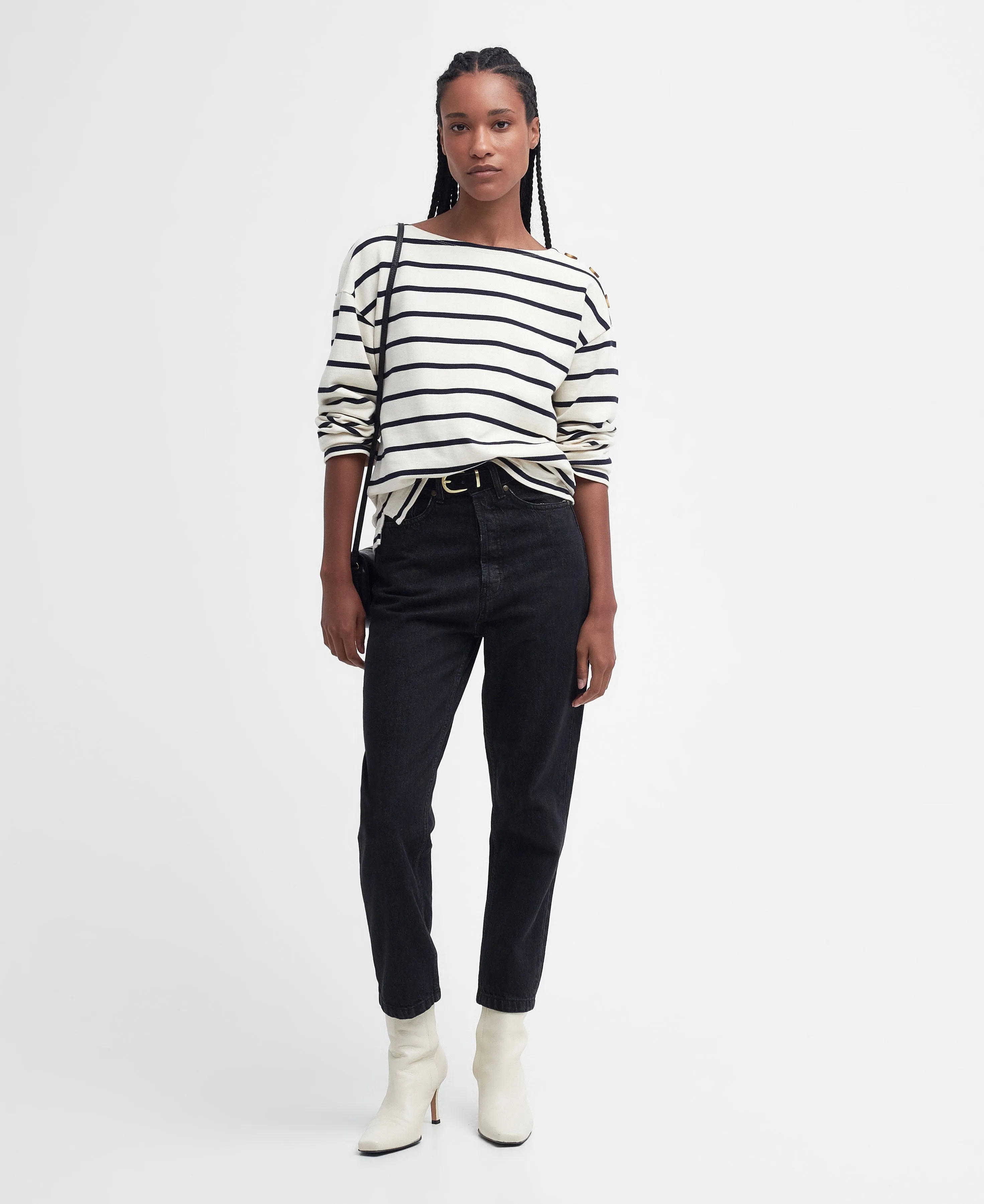 Caroline Sweatshirt - Antique White Stripe