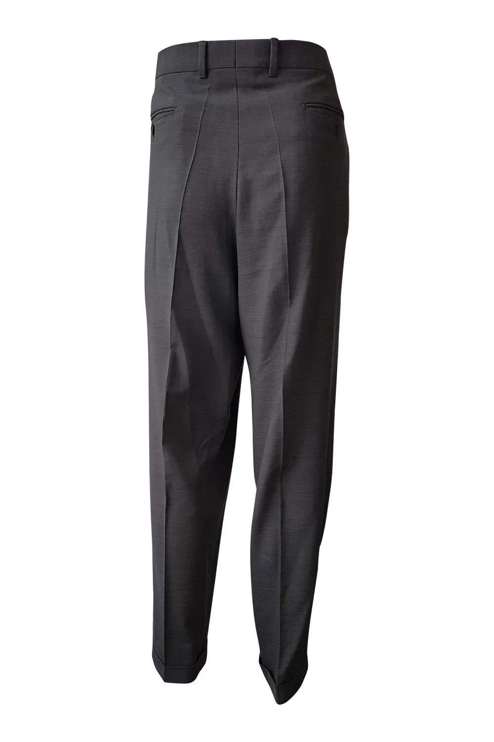 CERRUTTI 1881 Men's Wool Blend Grey Crease Front Trousers (W40 L30)