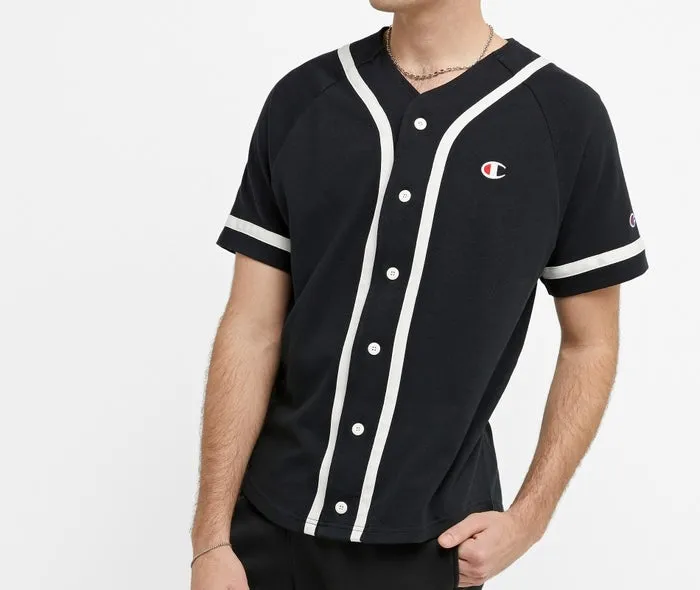 Champion C Patch Braided Black Baseball Jersey