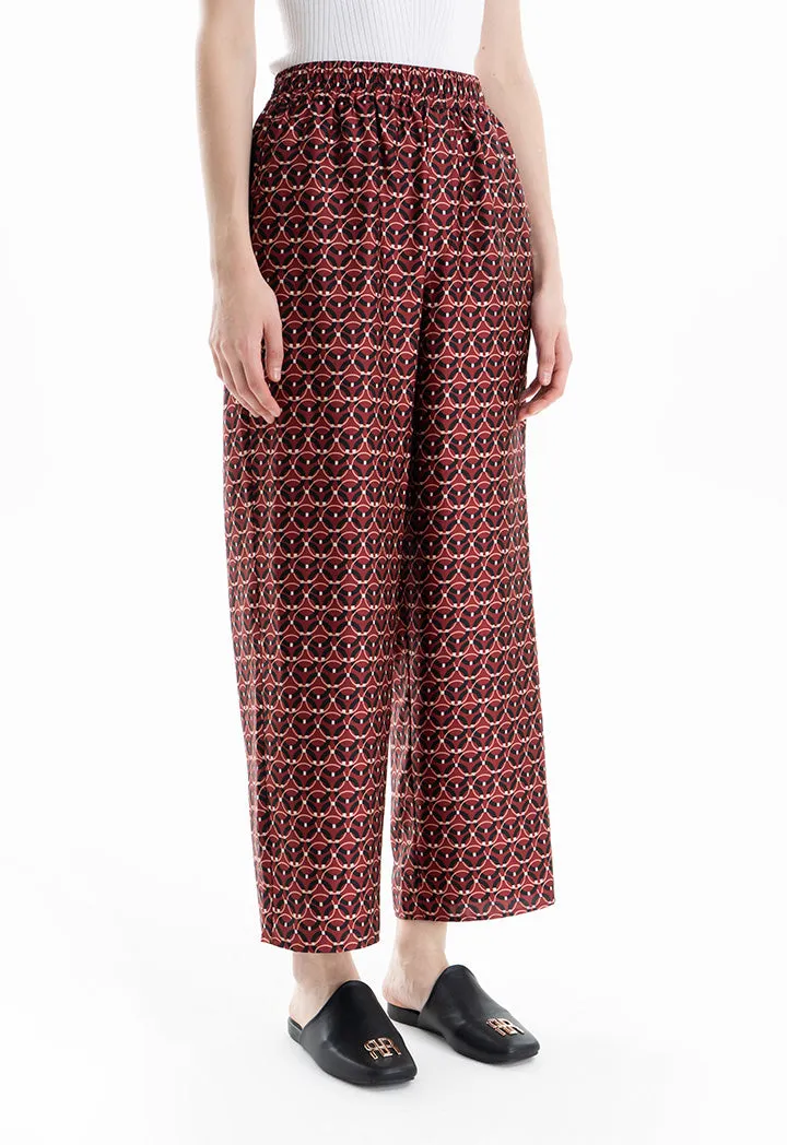 Circular Printed Straight Leg Trouser