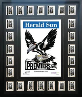 COLLINGWOOD 2023 PREMIERS HERALD SUN OFFICIAL SELECT CARDS FRAMED