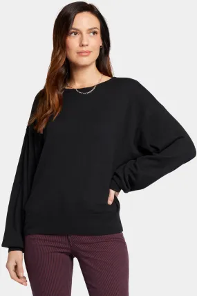 Dolman Sleeved Boatneck Sweater - Black