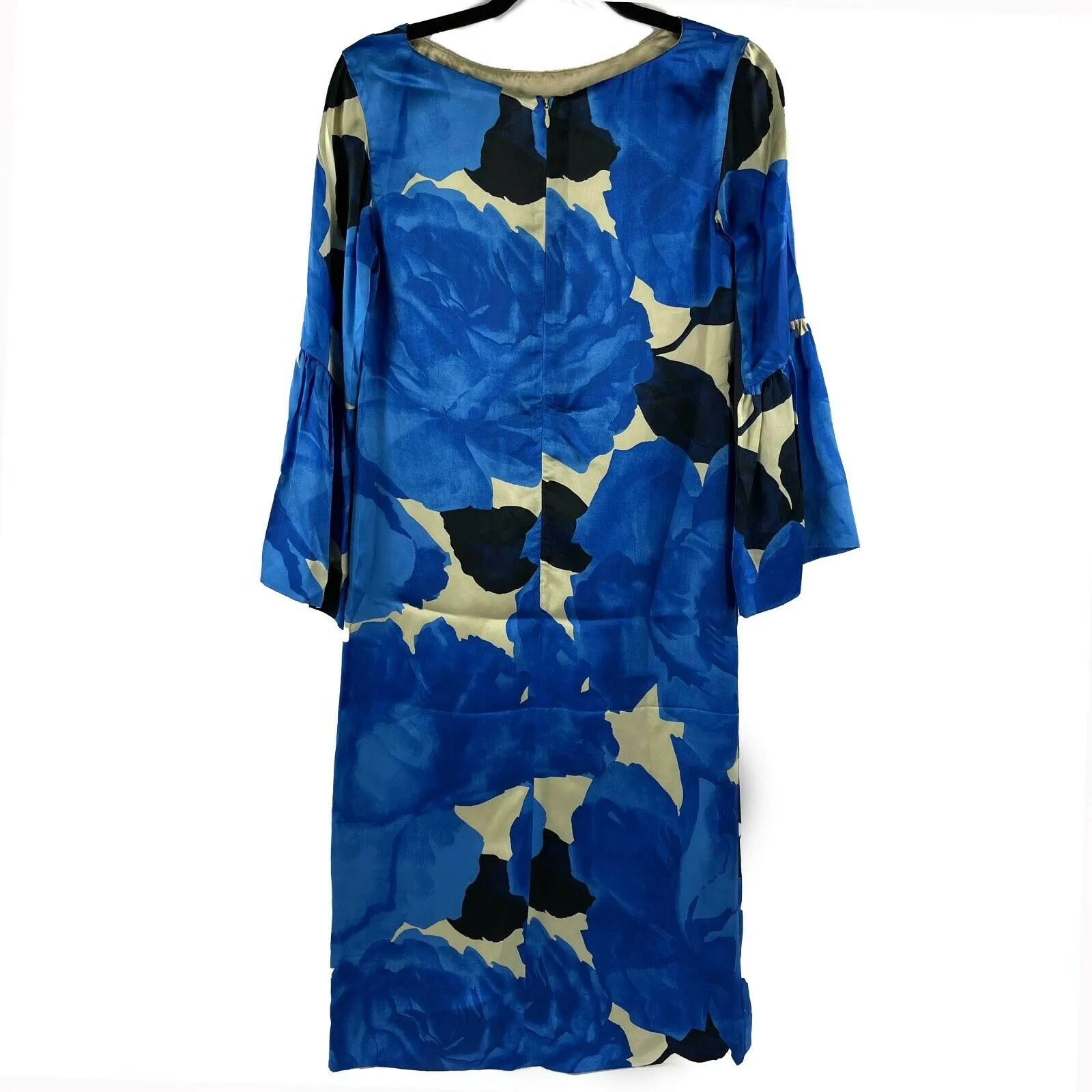 Dries Van Noten - Blue Floral Satin Dress - Blue / White / Black - IT 34 US 00