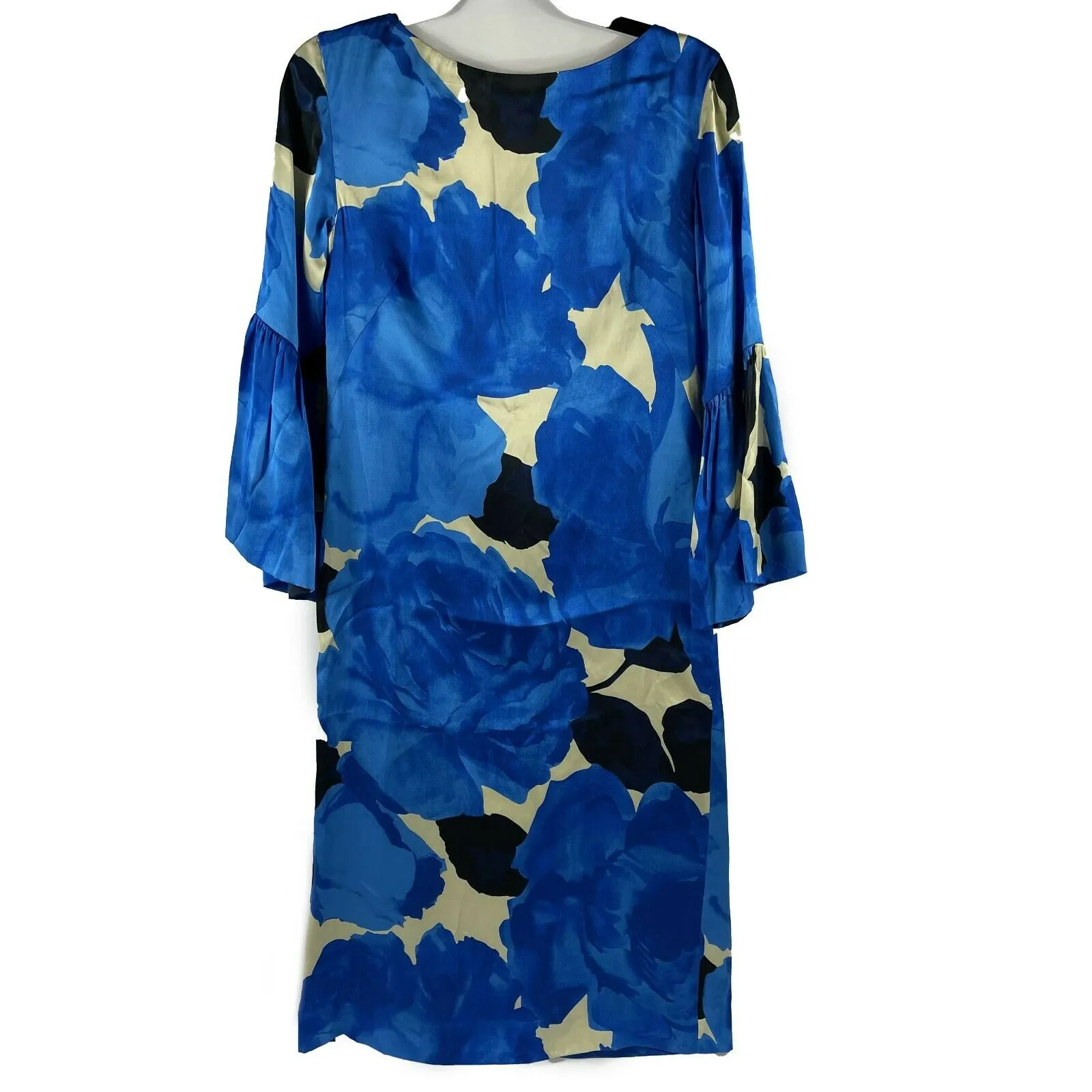 Dries Van Noten - Blue Floral Satin Dress - Blue / White / Black - IT 34 US 00