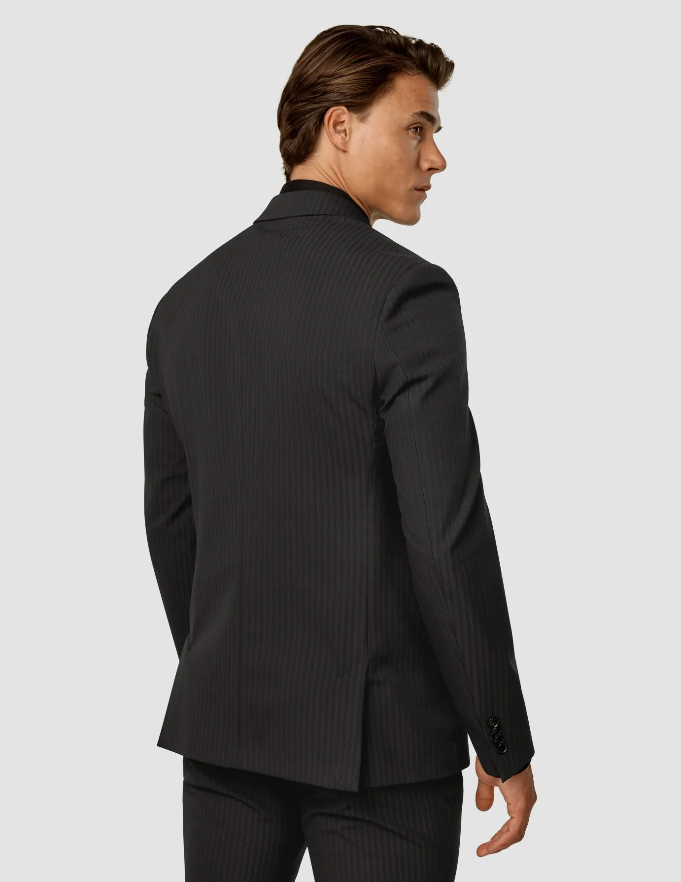 Essential Blazer Slim Asphalt Pinstripe