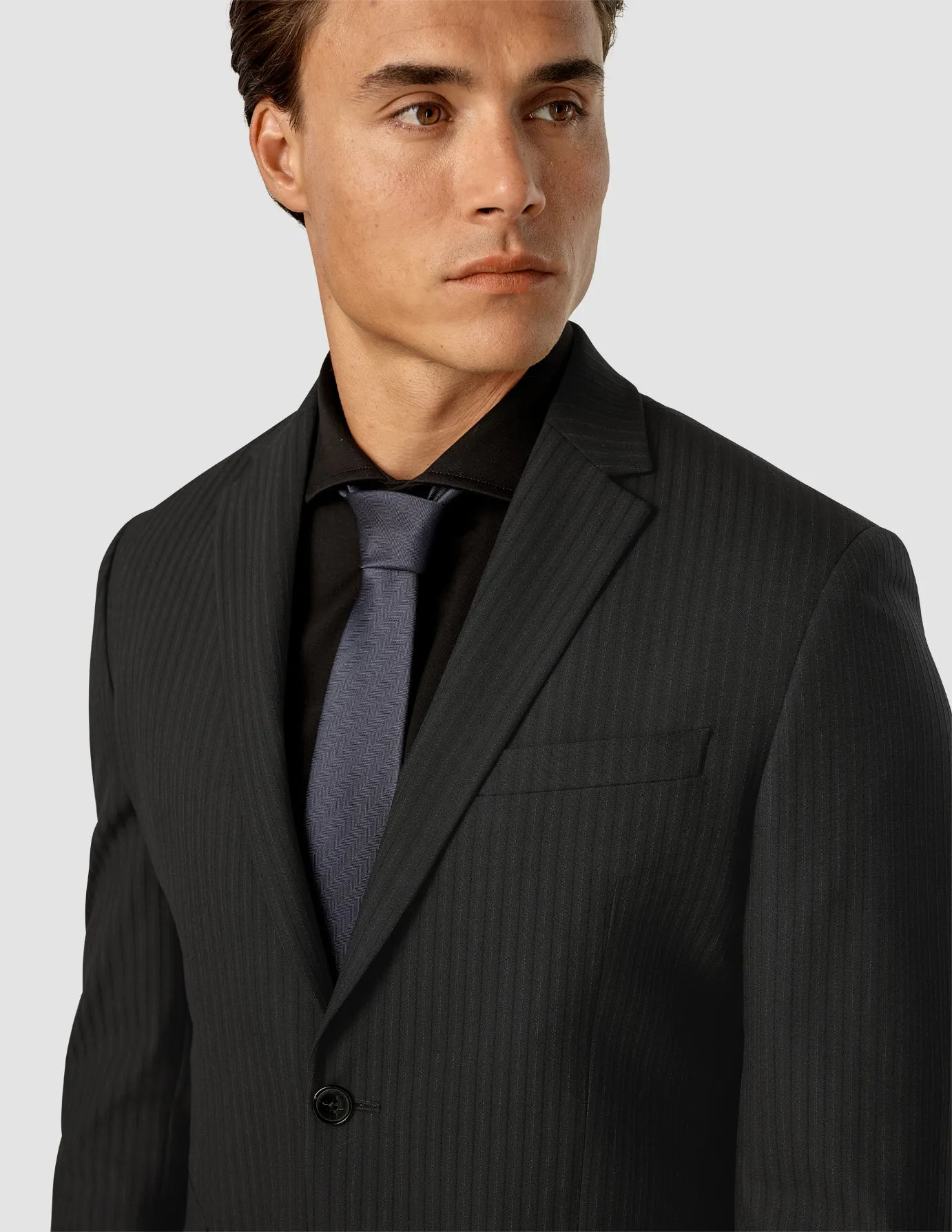 Essential Blazer Slim Asphalt Pinstripe