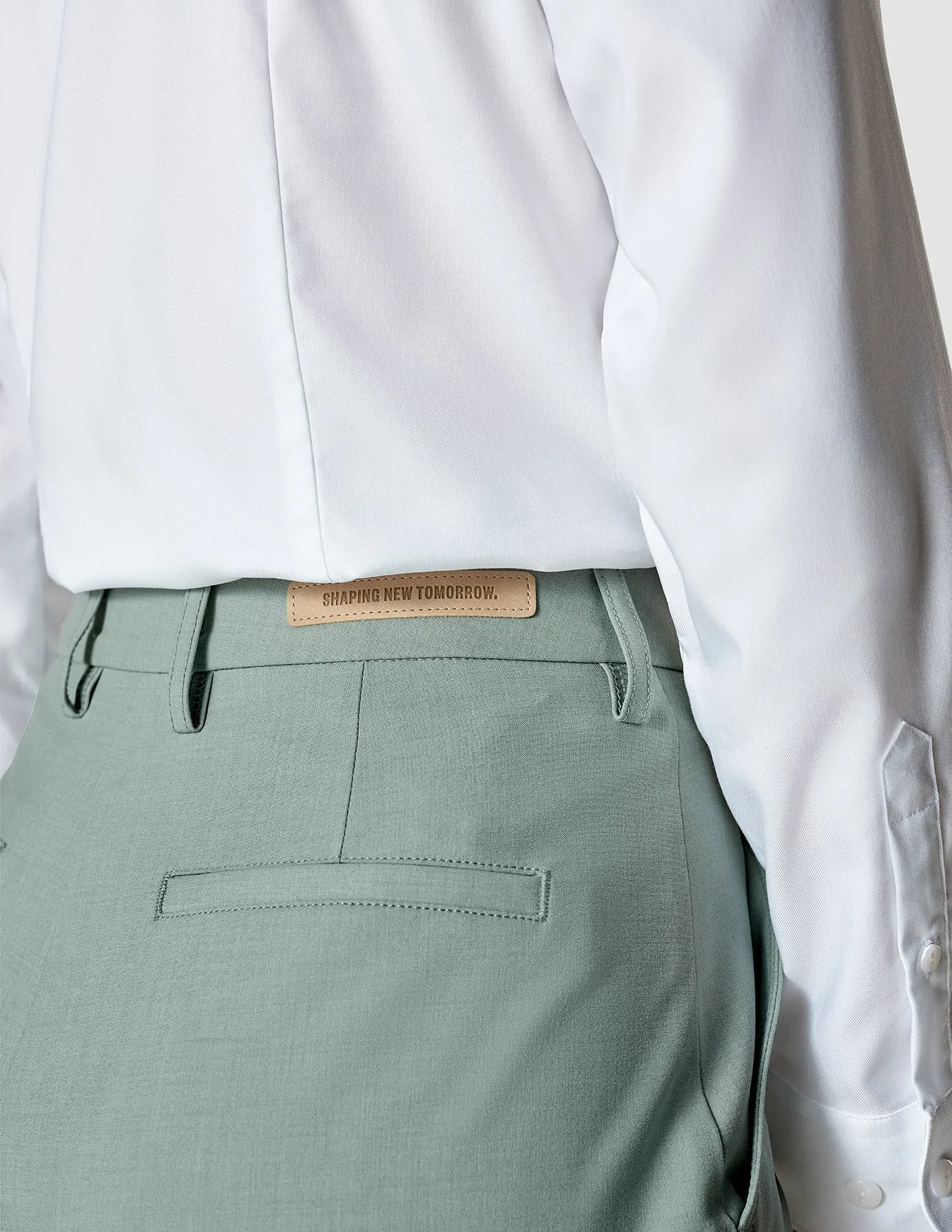 Essential Pants Straight Calm Green Melange