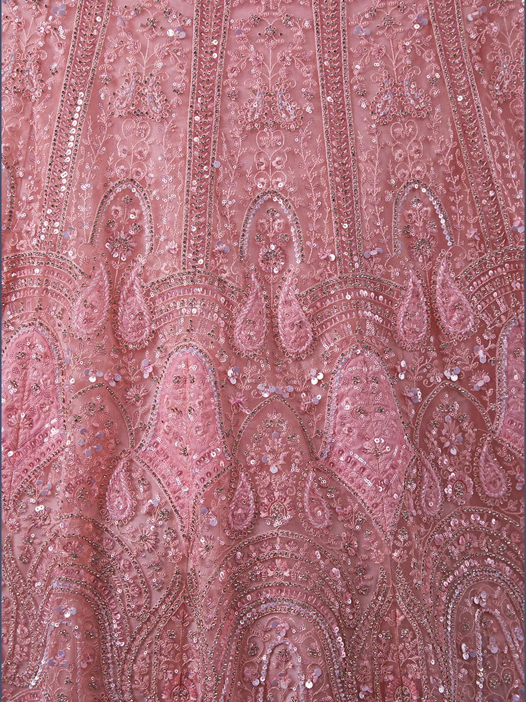 Exquisite Pink Lehenga Set with Shimmering Embellishments