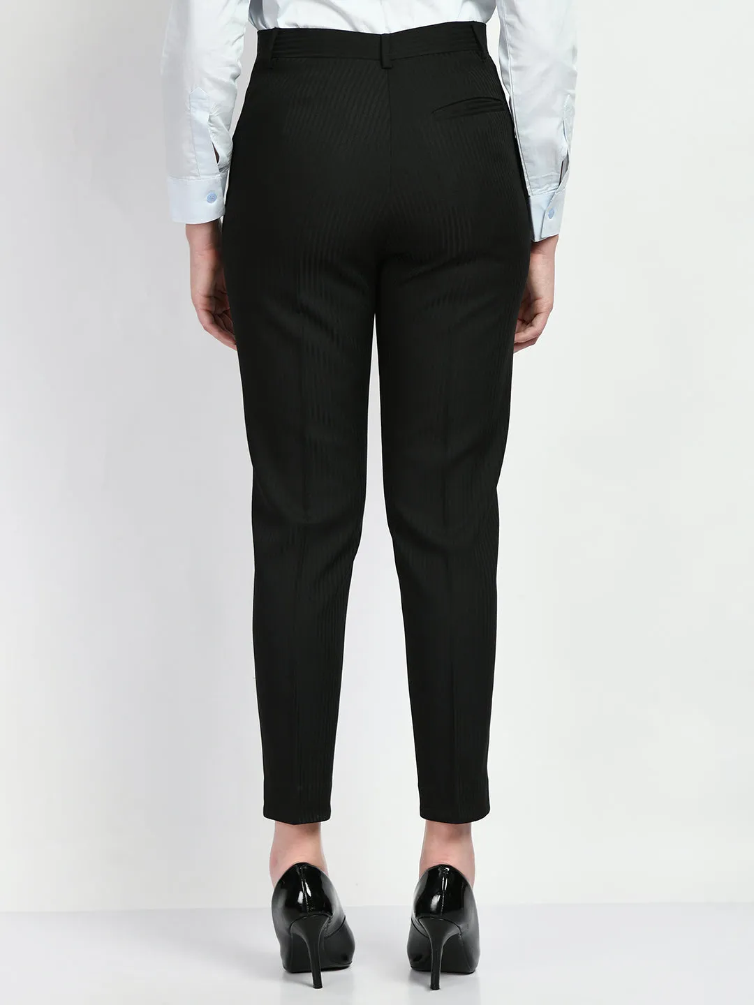 Exude Fire Striped Straight Trousers (Black)