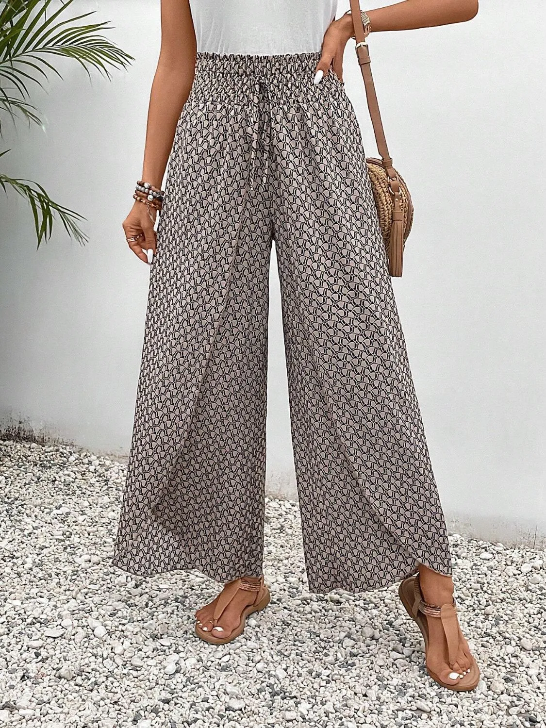 Finnley Tied Printed Wide Leg Pants