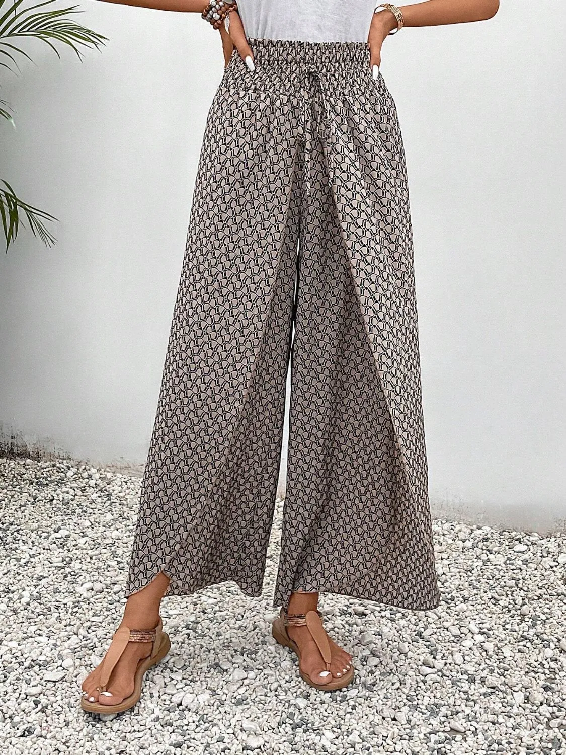 Finnley Tied Printed Wide Leg Pants