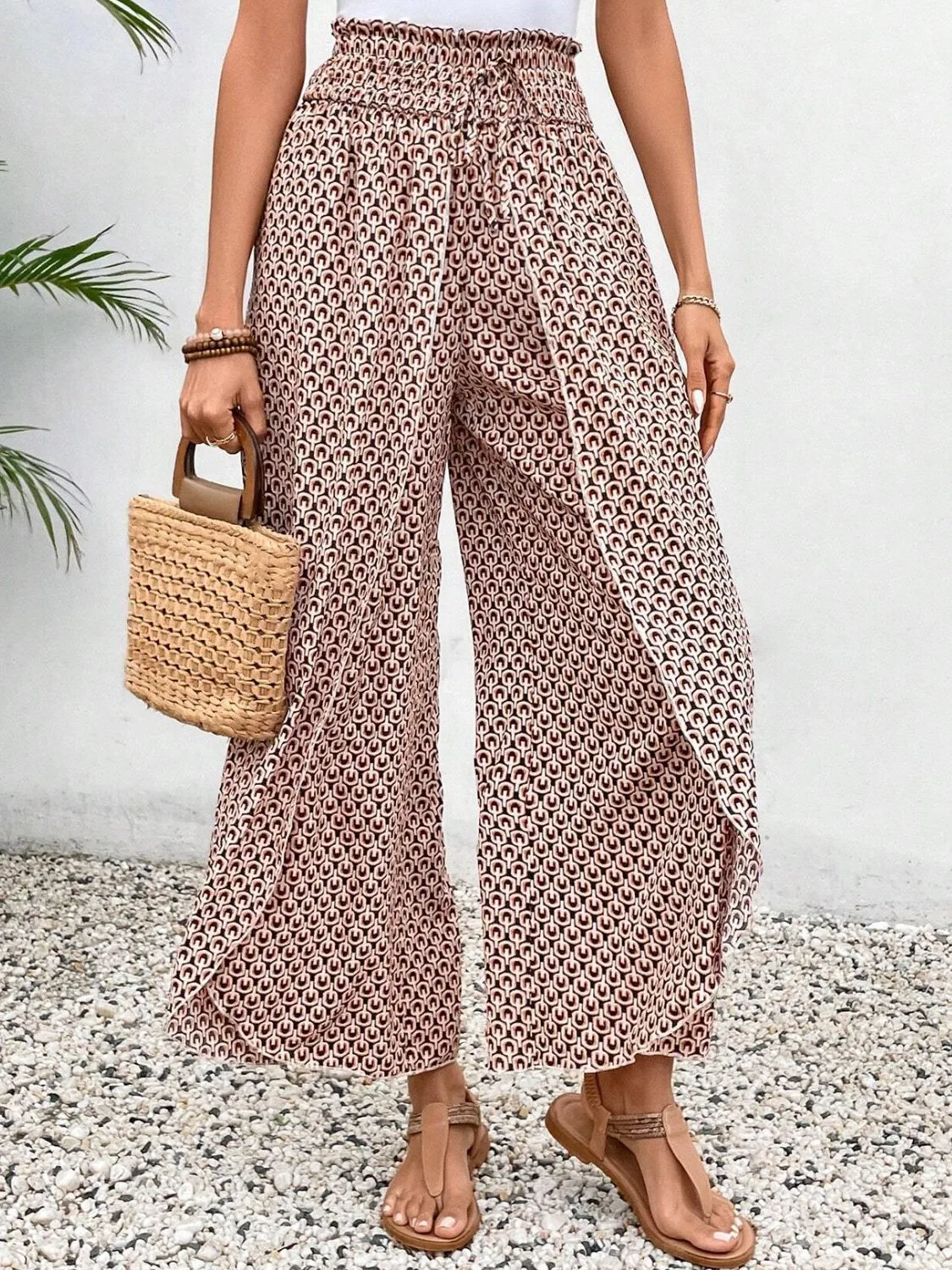 Finnley Tied Printed Wide Leg Pants