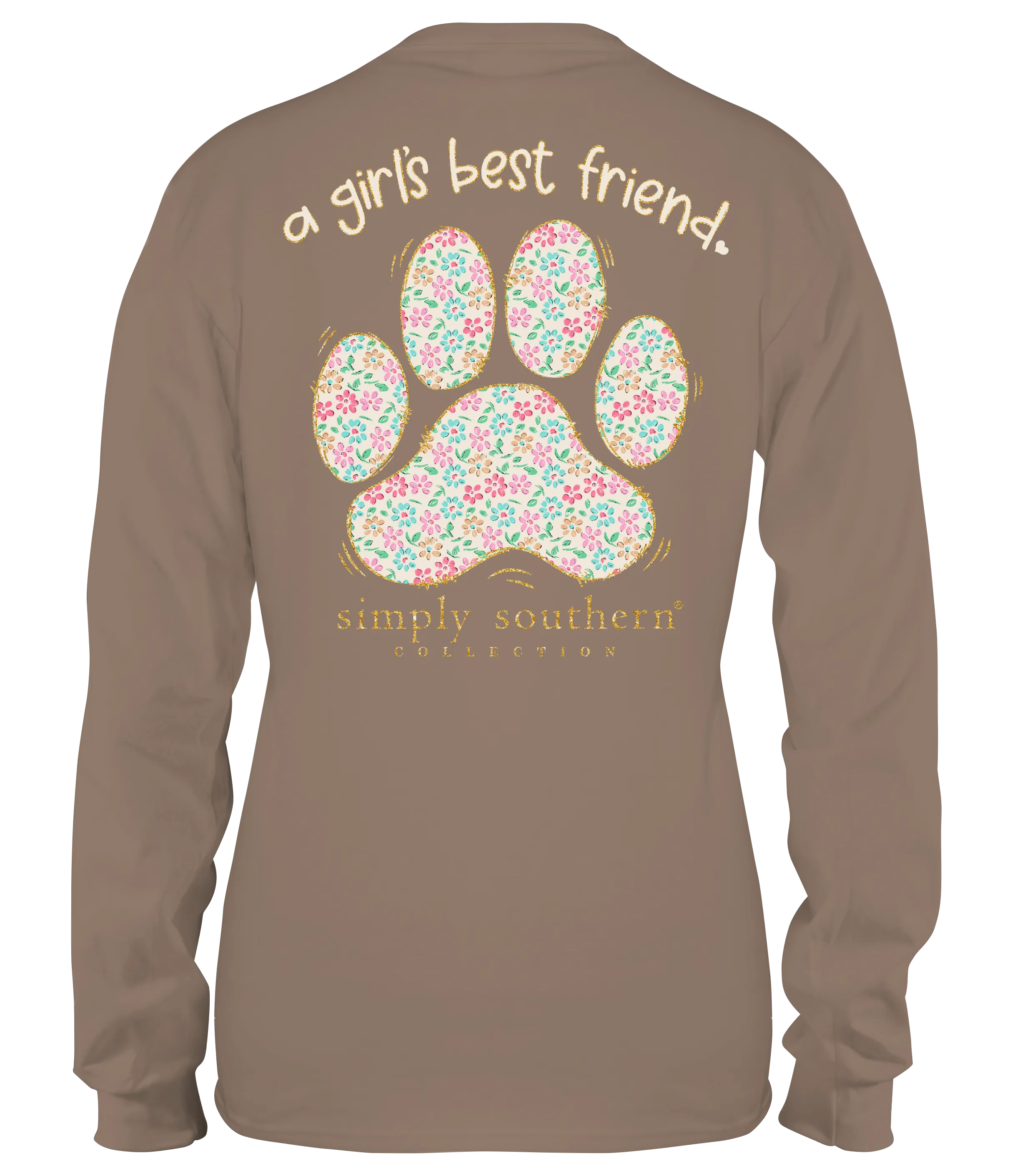 'Girl's Best Friend' Pawprint Long Sleeve Tee by Simply Southern