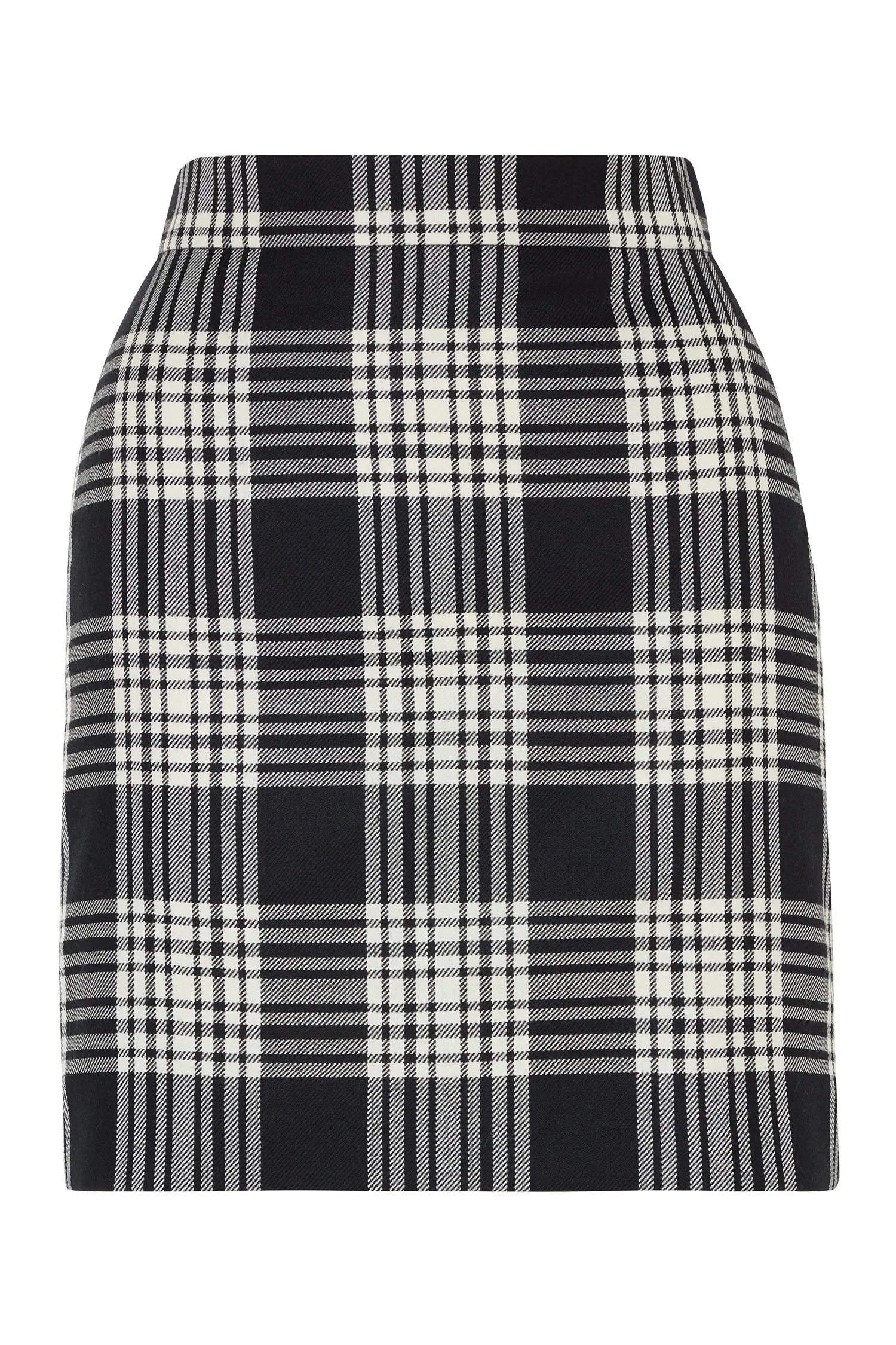 House of Holland Wool Black And White Check Mini Skirt