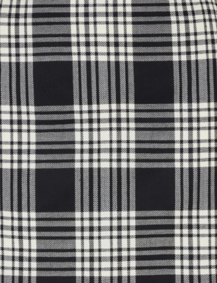 House of Holland Wool Black And White Check Mini Skirt