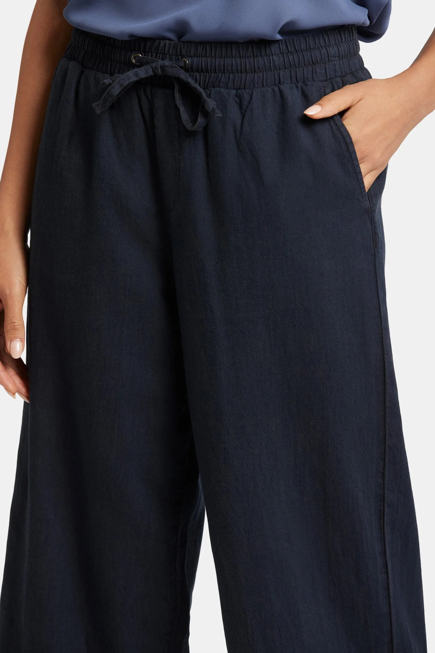 Jayne Pull-On Wide Leg Ankle Pants - Overdye Black