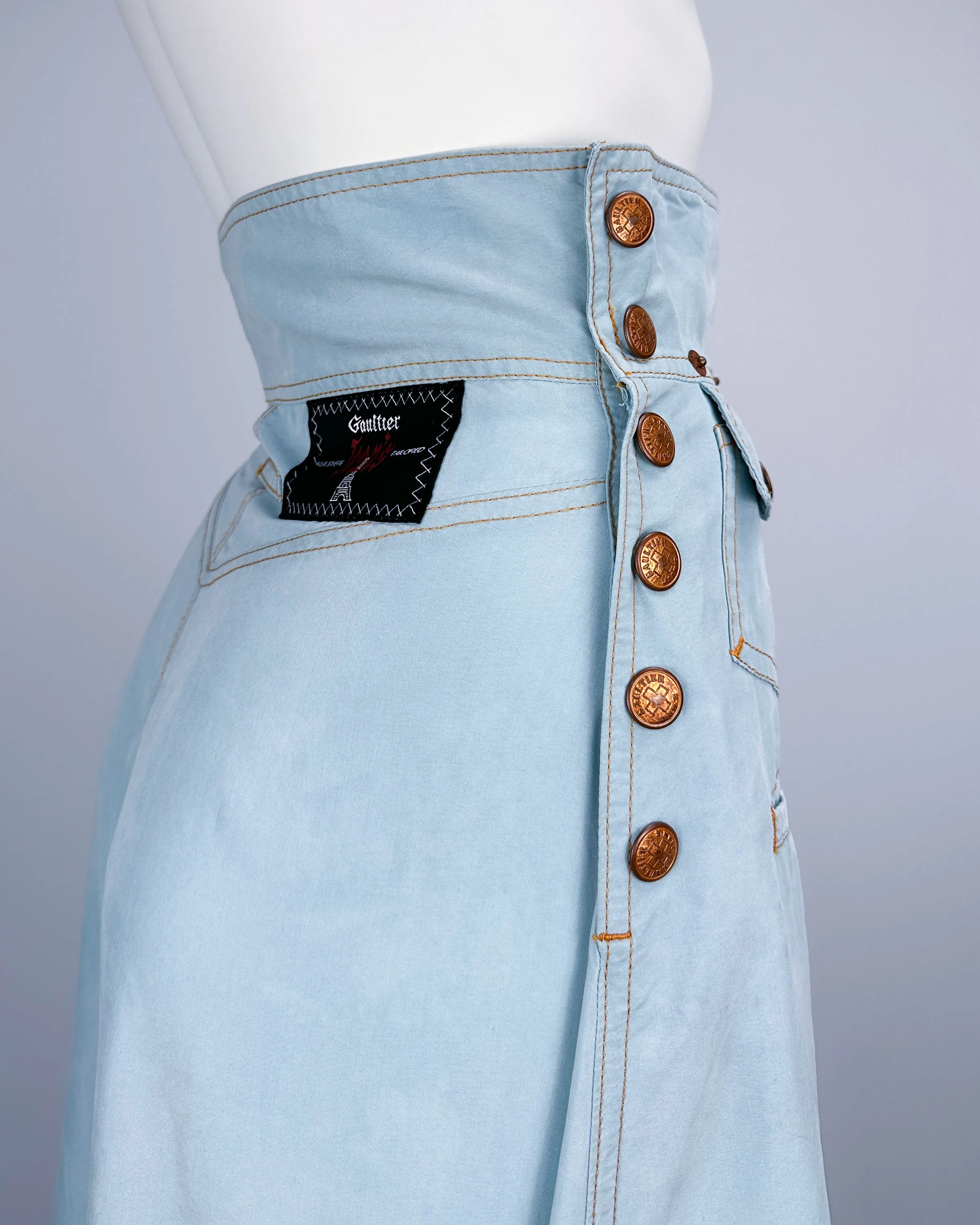 Jean Paul Gaultier Sky Blue High Skirt 2000's