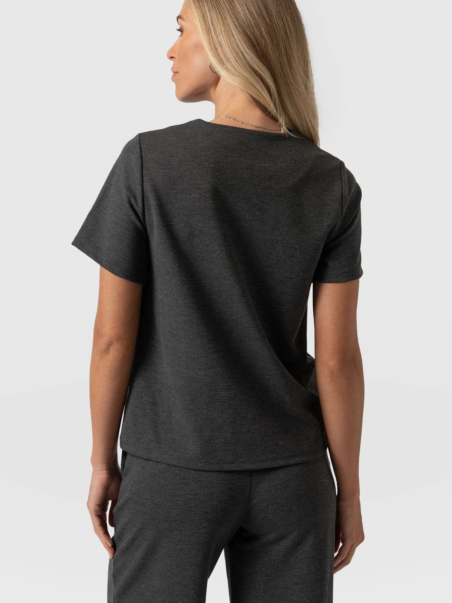 Keller Zip Up Tee - Charcoal