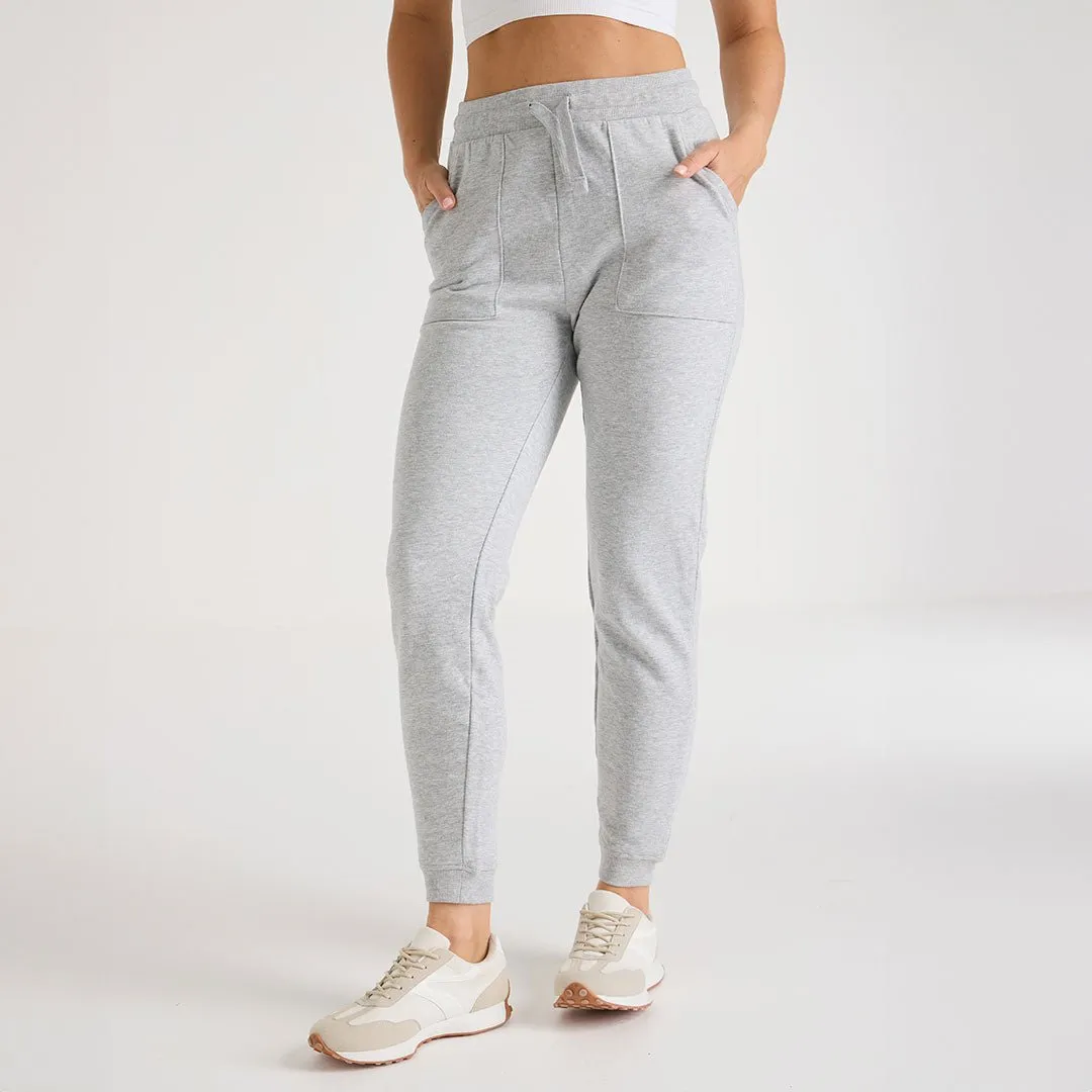 Ladies Grey Cuffed Joggers