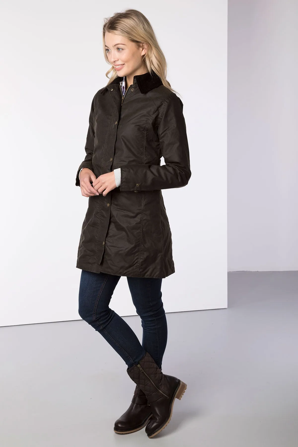 Ladies Long Wax Jacket - Hannah