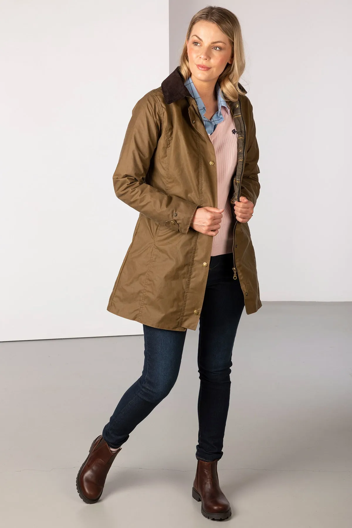 Ladies Long Wax Jacket - Hannah