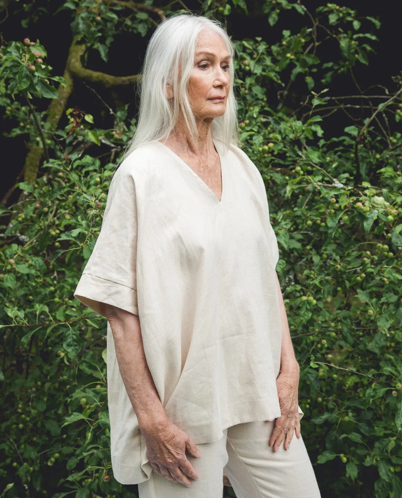 Leonor Linen Top In Cream