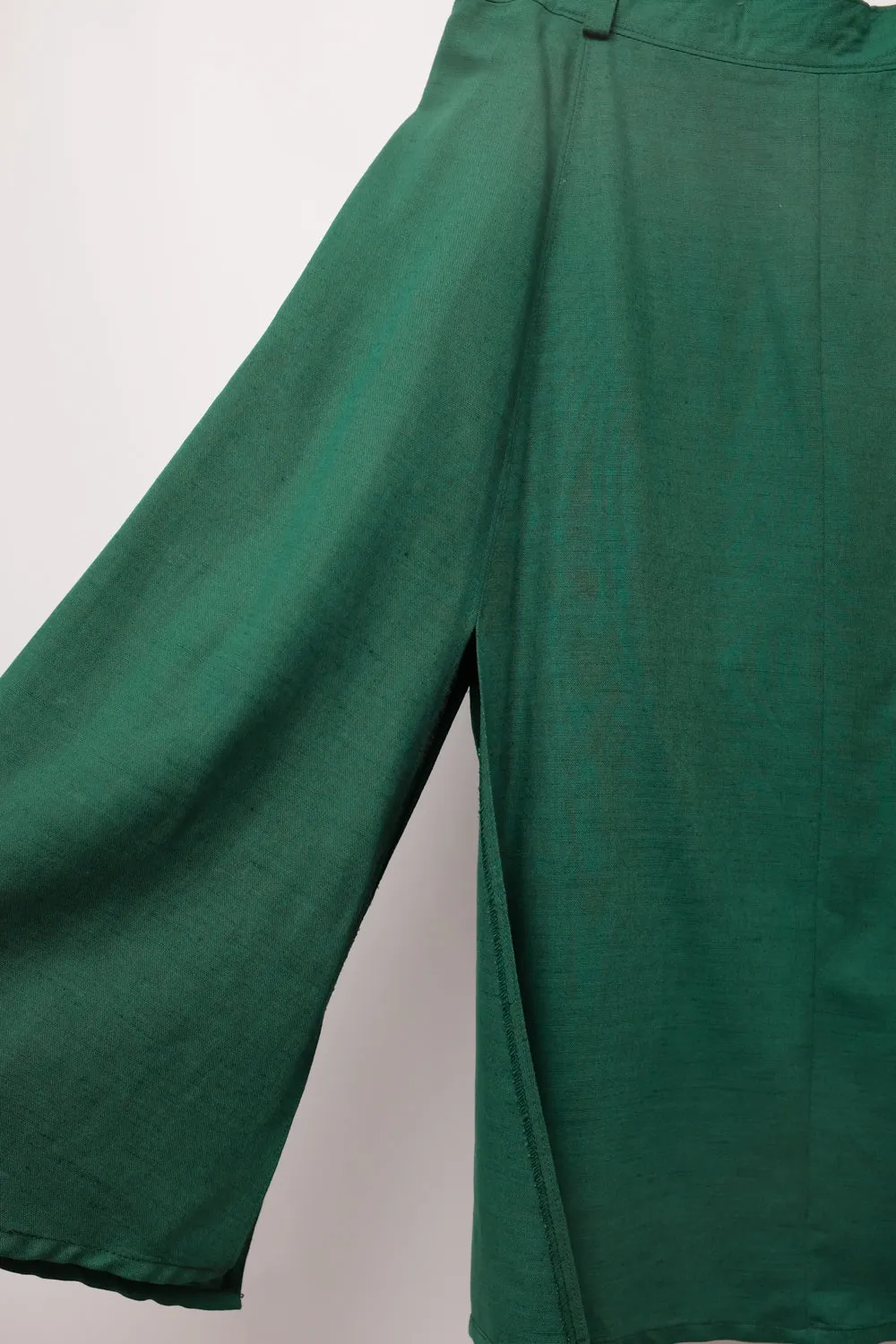 LINEN VISCOSE GREEN VINTAGE SKIRT