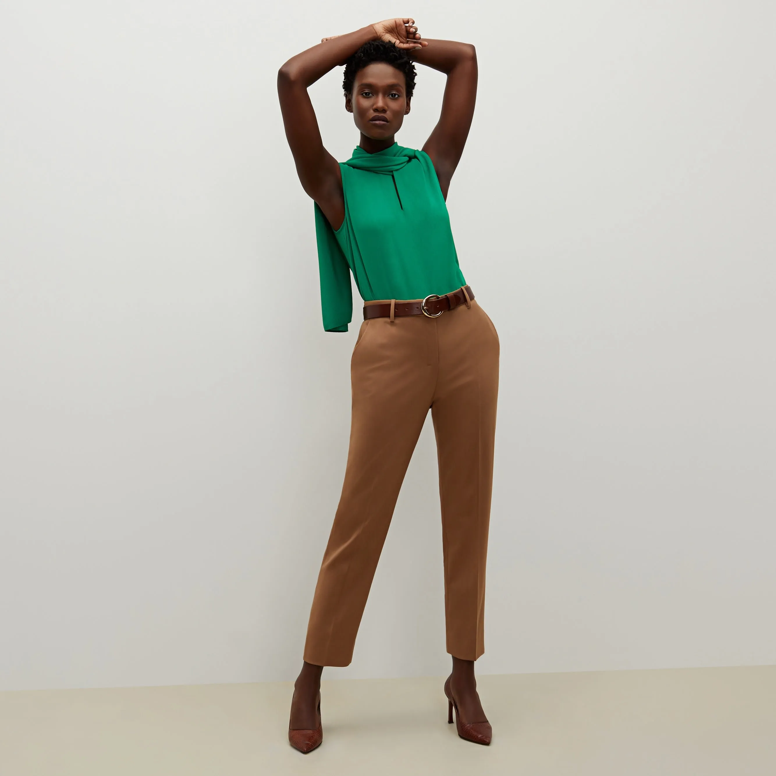 Mejia Pant - Washable Wool Twill :: Camel