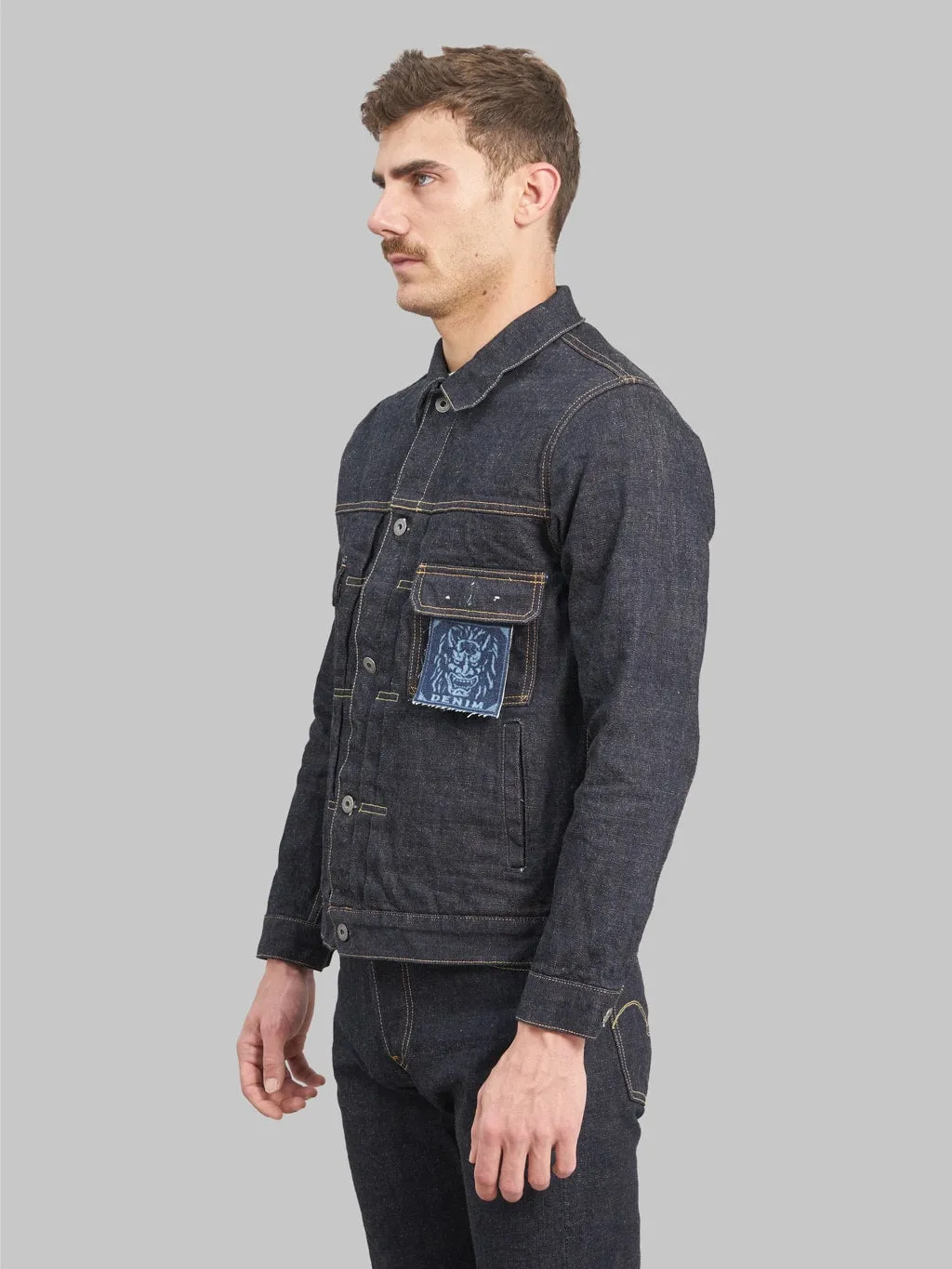 ONI Denim 02516P-14KBE "Indigo Beige" 14oz Type II Jacket